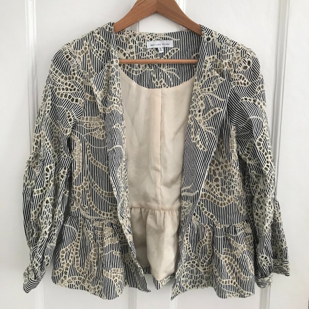 Anthropologie Matison Stone Eyelet Blazer
